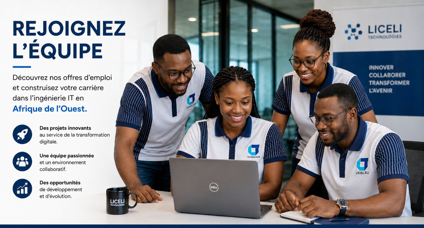 Rejoignez l'équipe LICELI Technologies - offres d'emploi en ingénierie IT en Afrique de l'Ouest